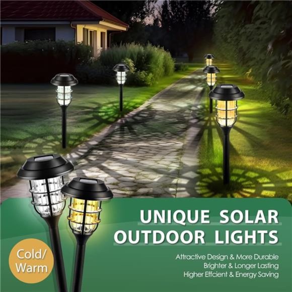 Solar Lights for Outside, Solar Outdoor Lights 8 Pack, Up to 10 Hrs Auto On/Off - Picture 3 of 7